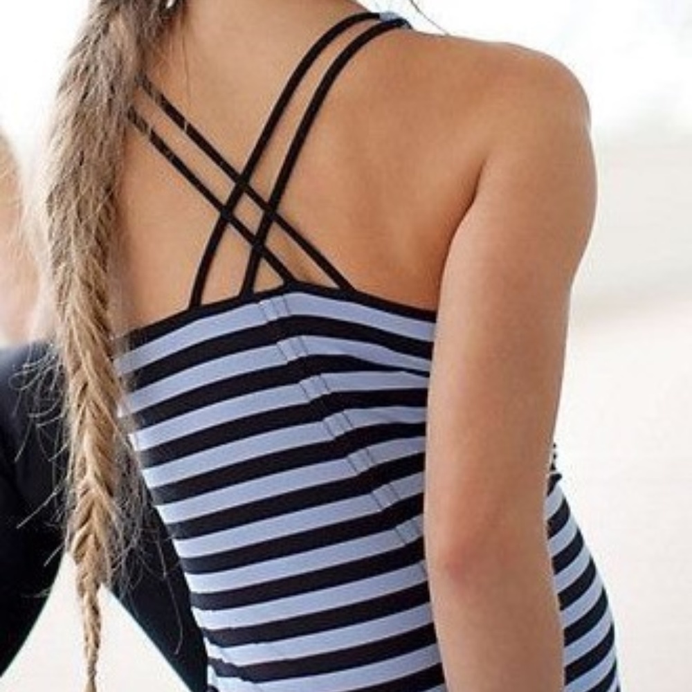 Lululemon Free To Be Tank Sea Stripe Polar Haze